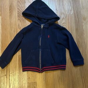 Polo by Ralph Lauren Kids Navy Hoodie with Red Stripes